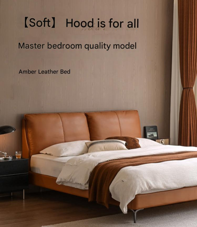 Leather Light Luxury Soft Leaning Bed