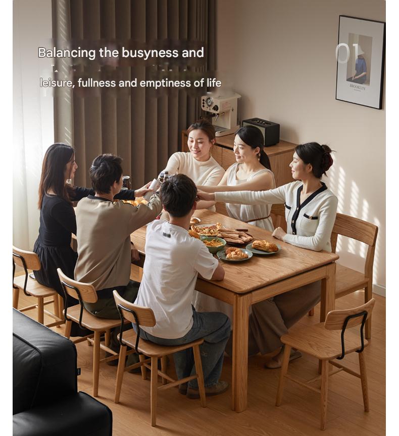 Ash, Oak Solid Wood Modern Dining Table