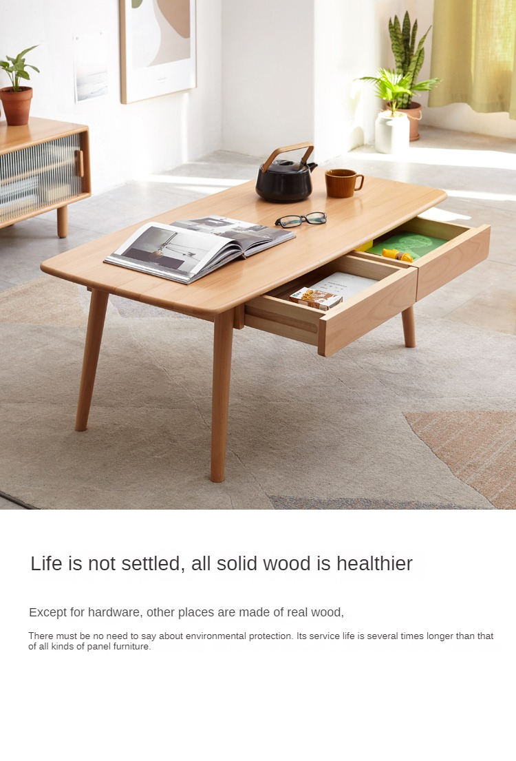 Beech Solid Wood Coffee Table