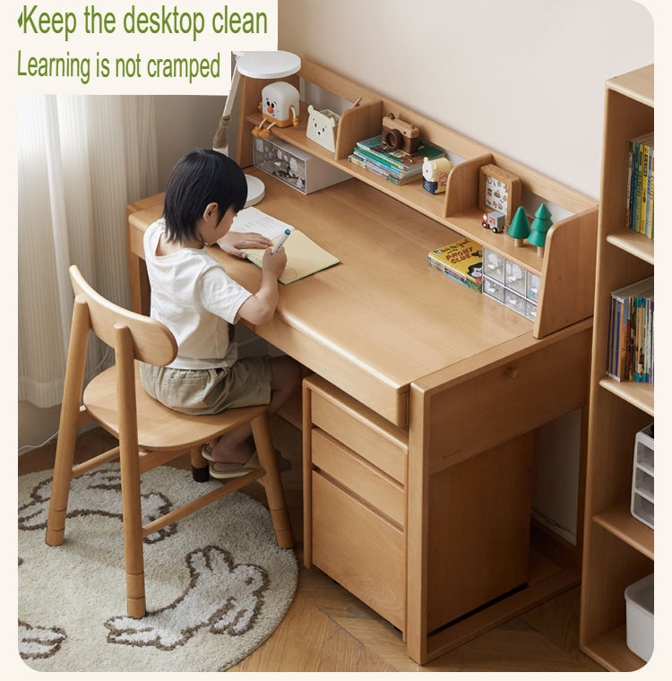 Beech Solid Wood Desk Can Be Lifted and Adjusted