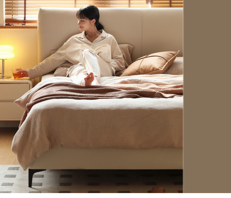 Leather Curved Design Bed