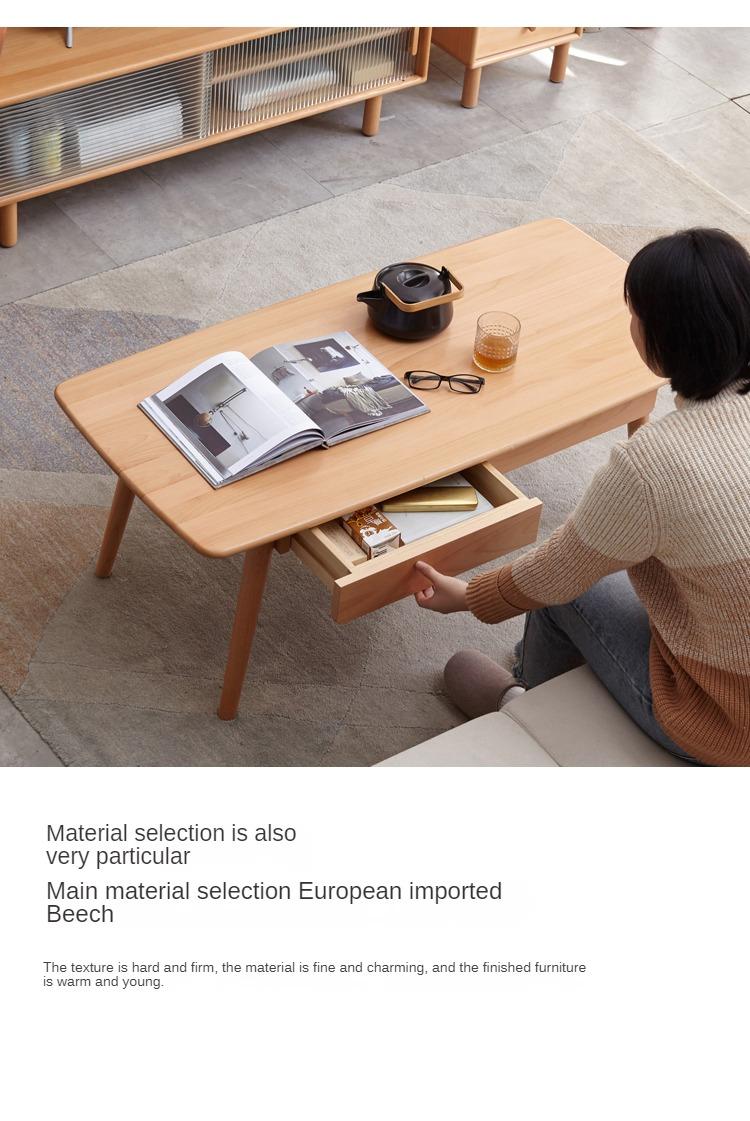 Beech Solid Wood Coffee Table