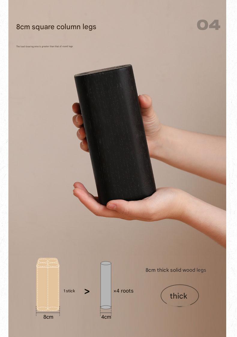 Oak, Rubberwood, Ash Solid Wood Suspended Platform Bed, Headboard-Free Bed Black with Light