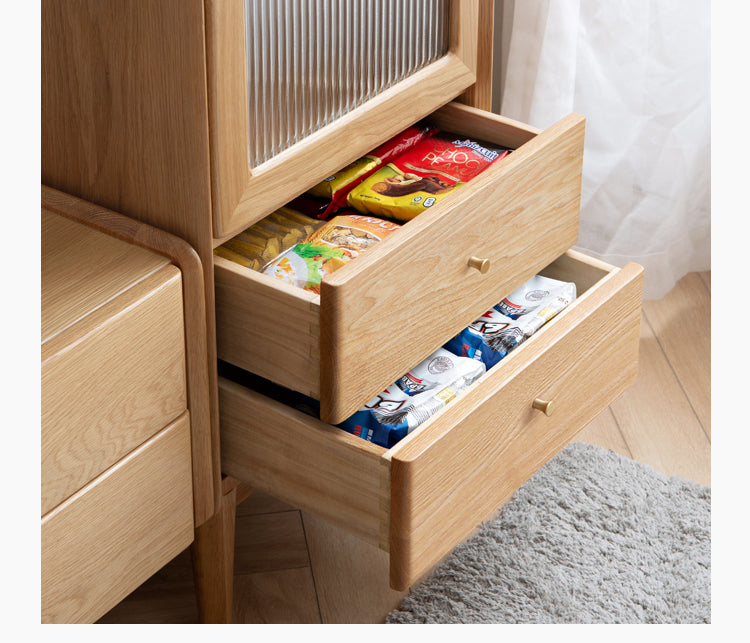 Ash Solid Wood Narrow Side Cabinet.