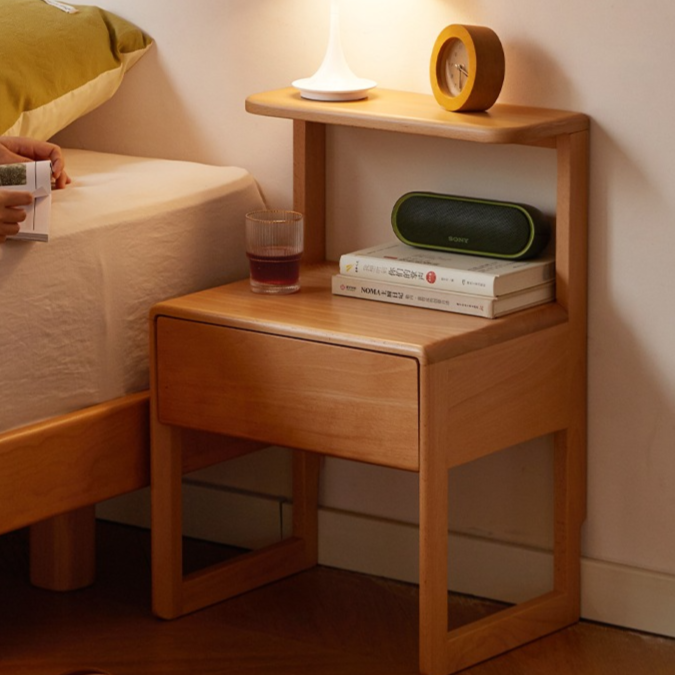 Beech Solid Wood Nightstand.