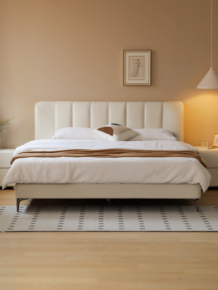 First Layer of Yellow Cowhide Cream Style High Bed