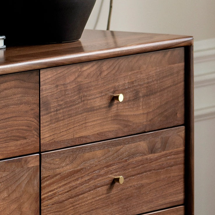 Black Walnut solid wood drawer, modern porch cabinet"
