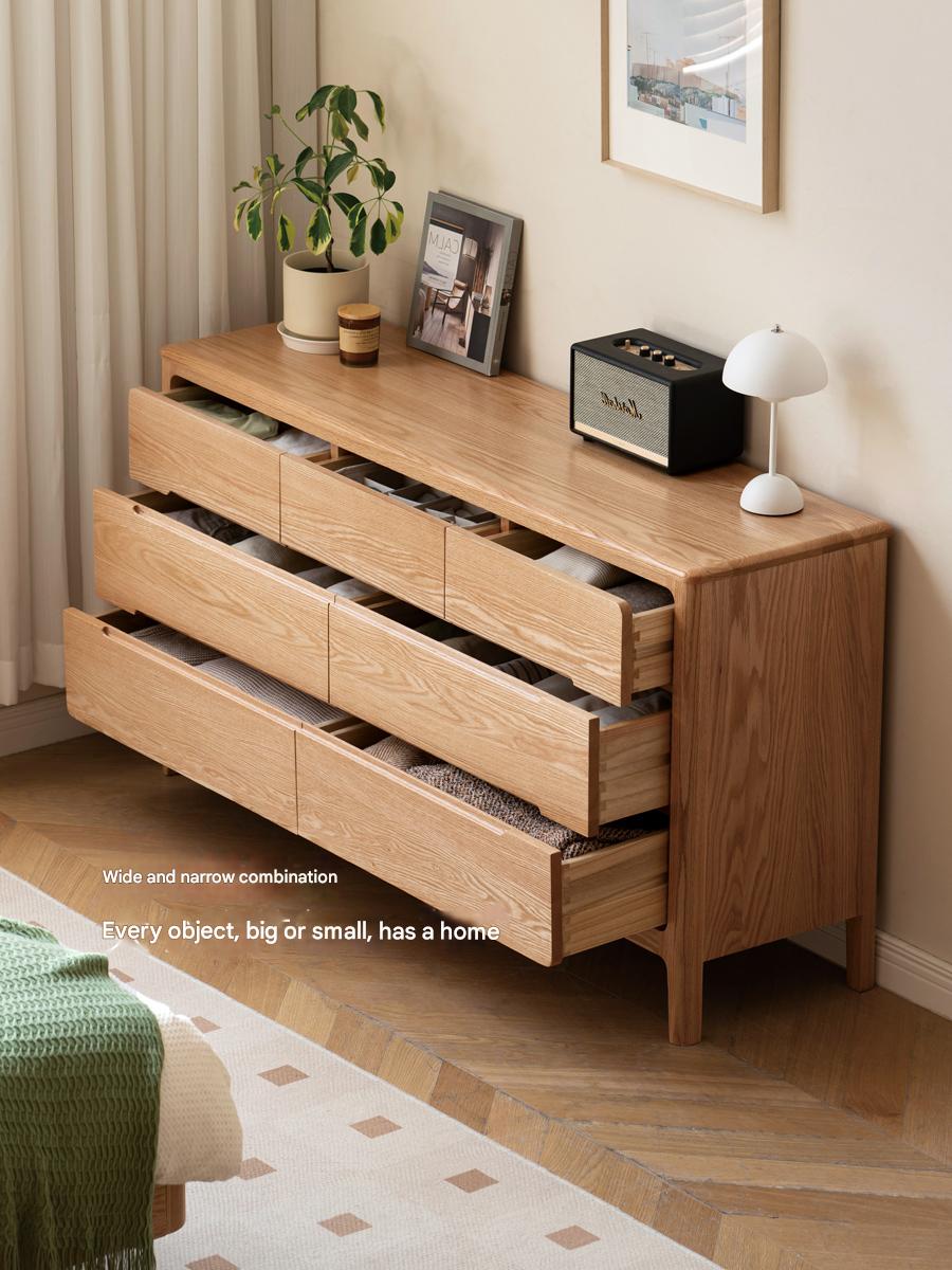 Oak Solid Wood Seattle Wide Chest of Drawers