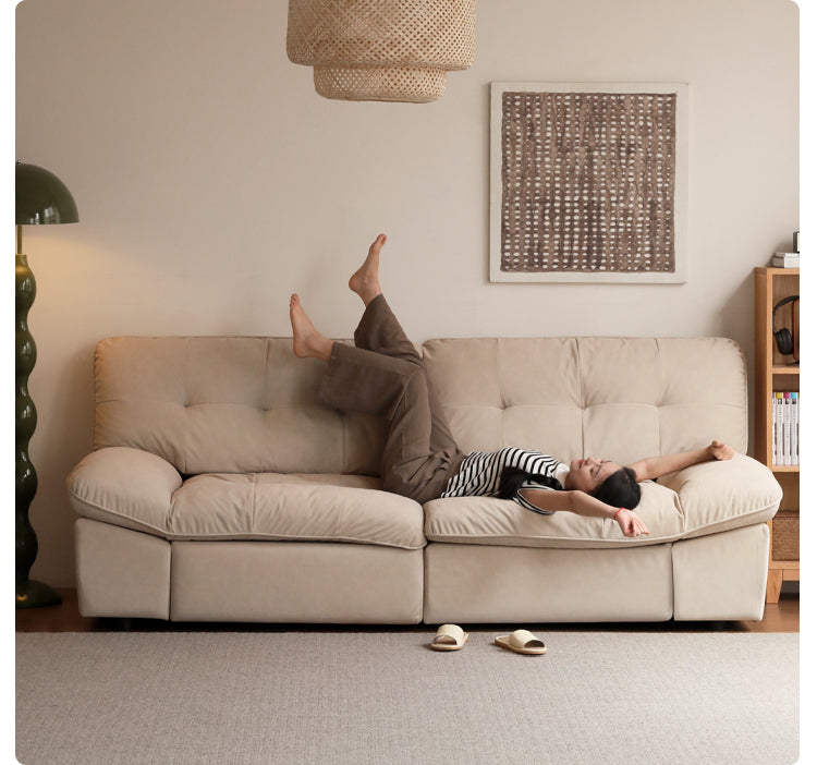 Fabric Sofa Italian Minimalist White Cloud Sofa.