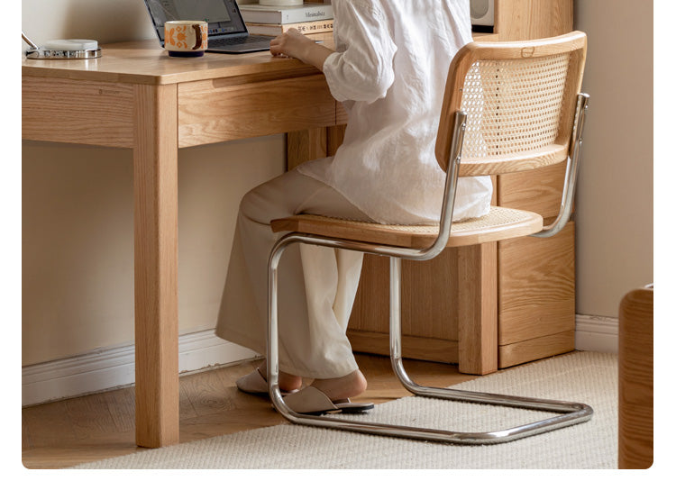 Oak Solid Wood, Solid Rubberwood Bookcase, Floor-Standing Storage Cabinet