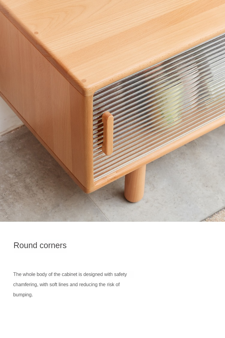 Beech Solid Wood TV Storage Cabinet.