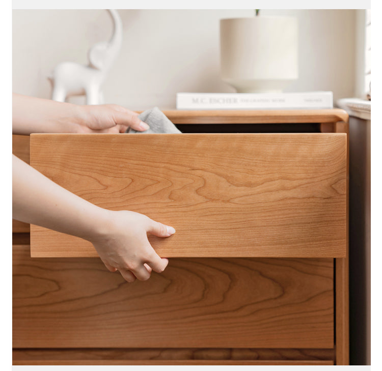 Cherry Solid Wood Vintage Dresser, Drawer