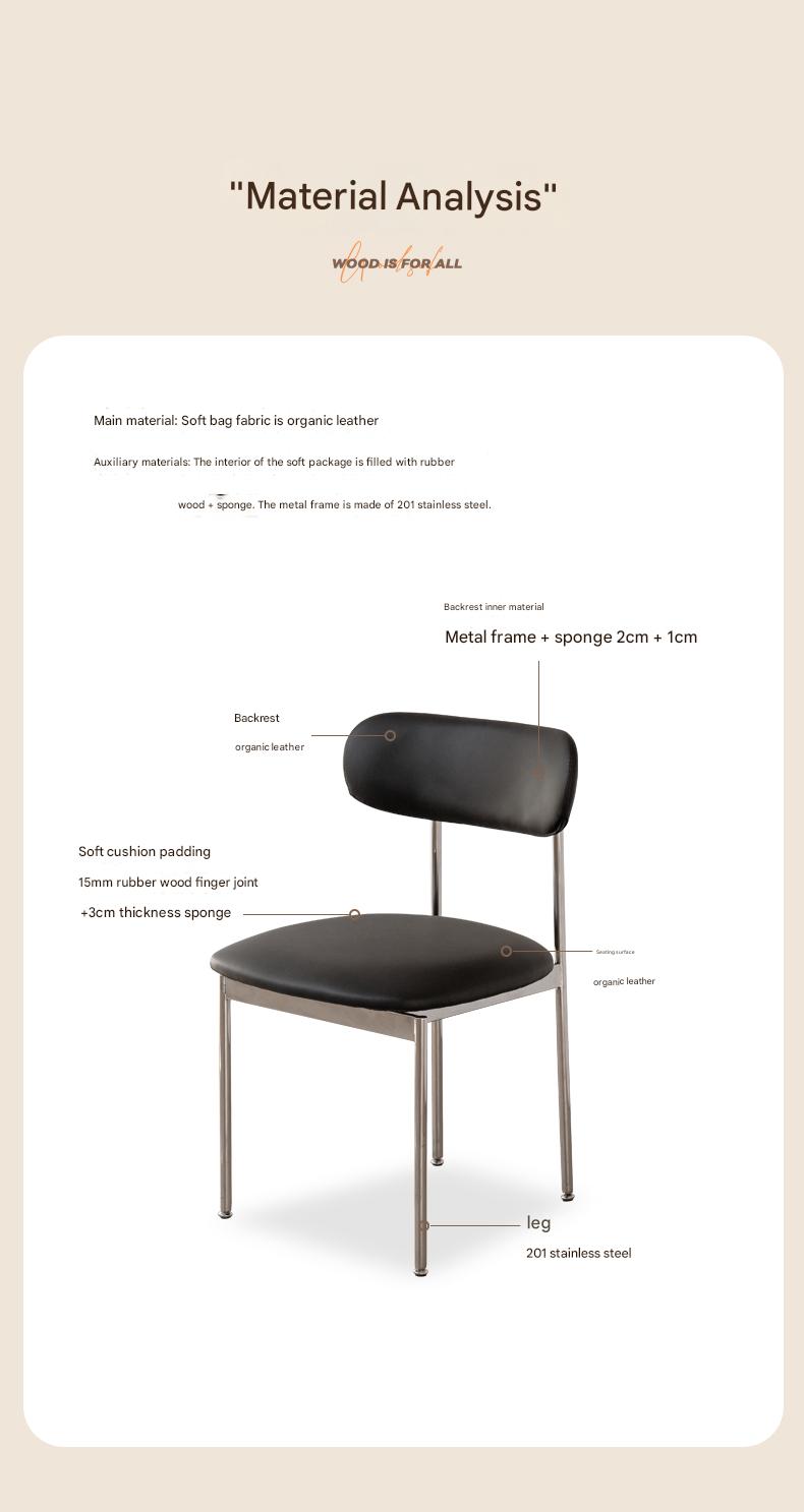 Iron Dining Chair Home Simple Soft Chair