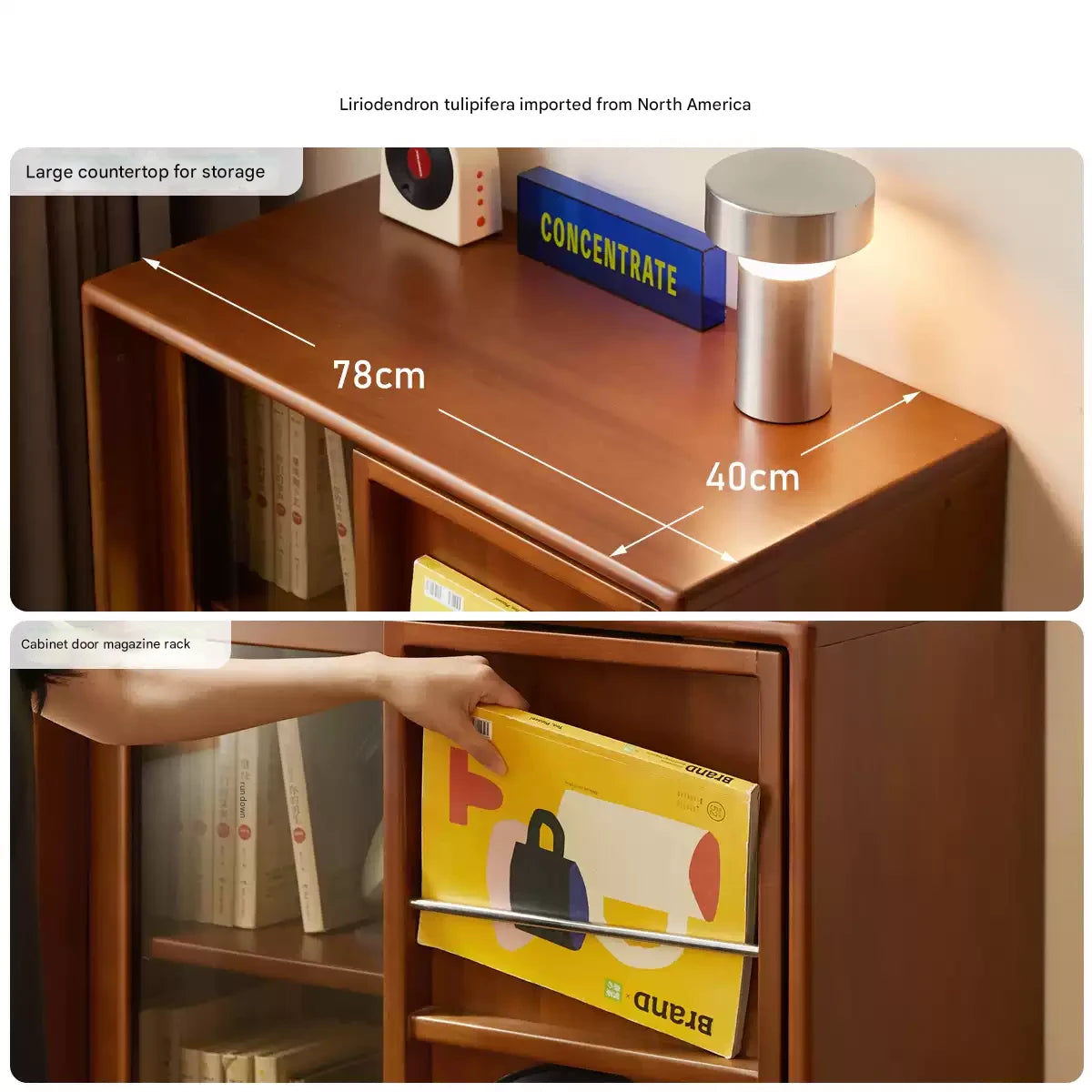 Poplar Solid Wood Ancient Style Sliding Door Side Cabinet.