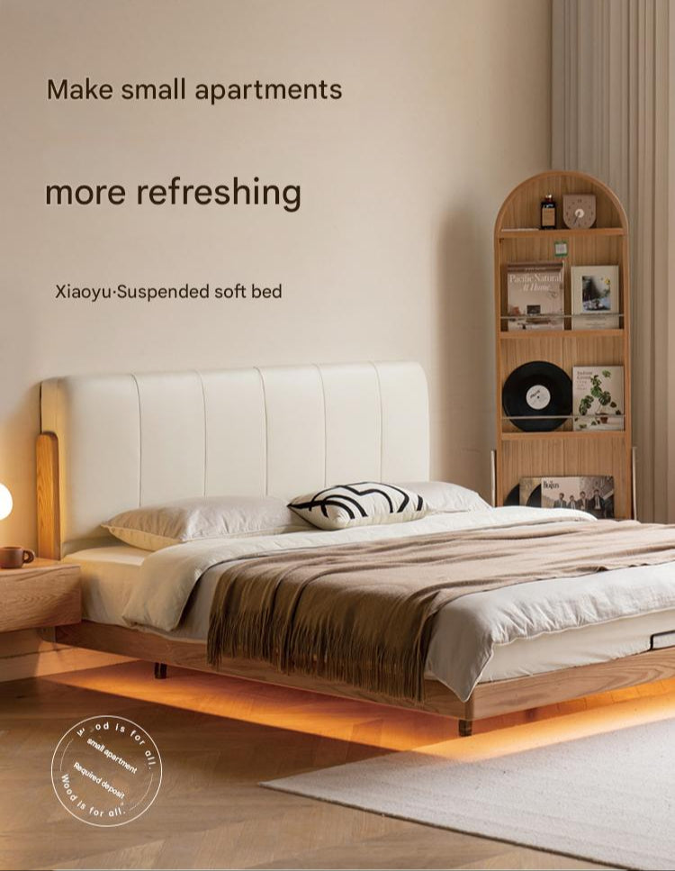 Oak Solid Wood Modern Simple Soft Leaning Bed