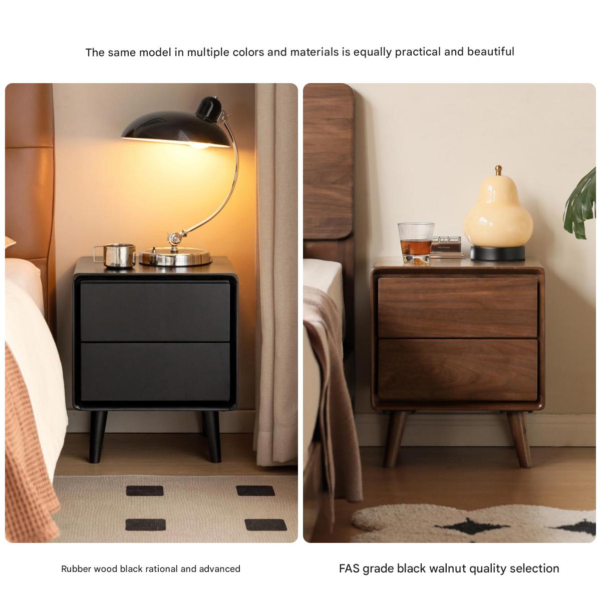 Poplar Solid Wood Modern Nightstand