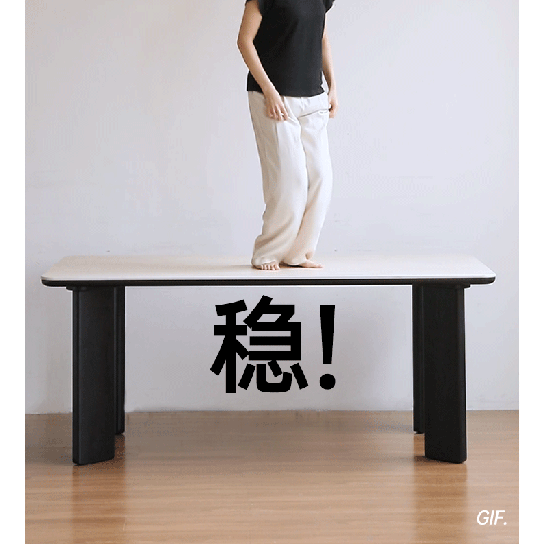 Oak Solid Wood Modern Cave Stone Rock Plate Dining Table