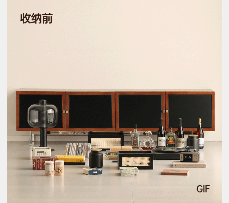 Poplar Solid Wood Bauhaus TV Stand.