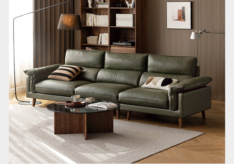 Leather First Layer Cowhide Straight Sofa.