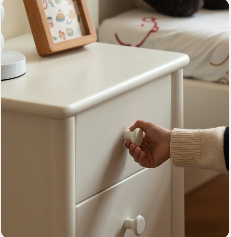 Poplar Solid Wood American White Kids Nightstand