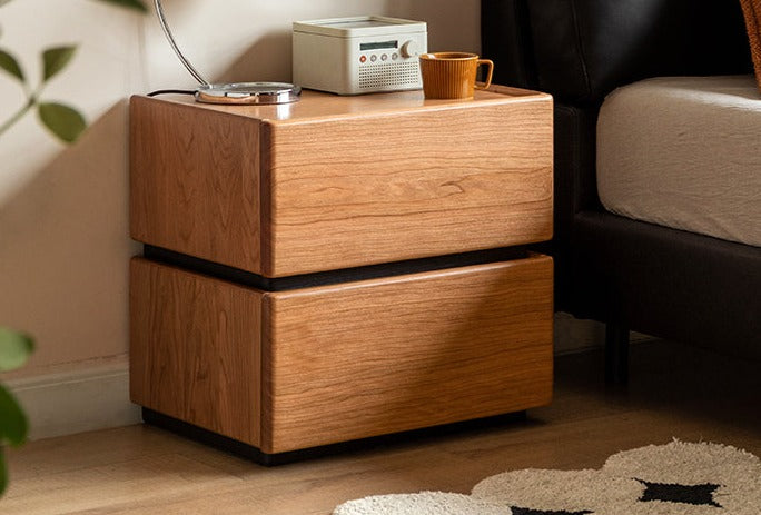 Black Walnut, Cherry, Oak Solid Wood Free Combination Storage Nightstand