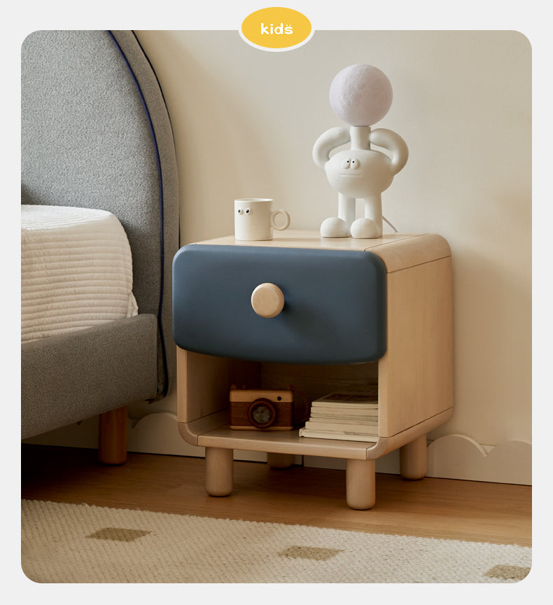 Rubberwood Solid Wood Children's Modern Nightstand
