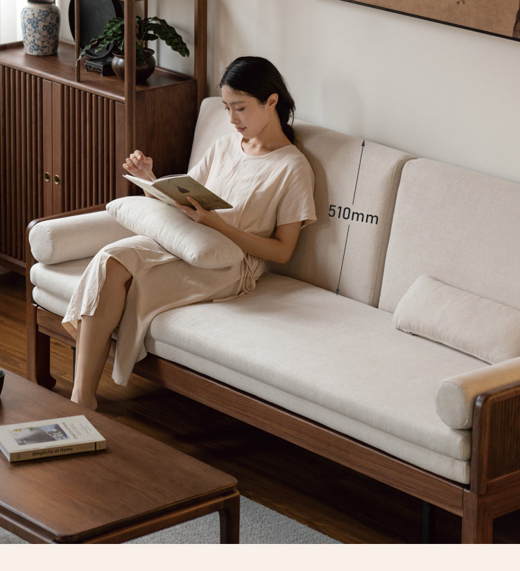 Black Walnut, Oak Solid Wood Foldable Sofa Bed.