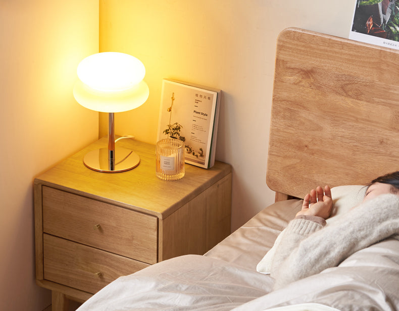 Ash, Oak Solid Wood, Solid RubberWood Nightstand)