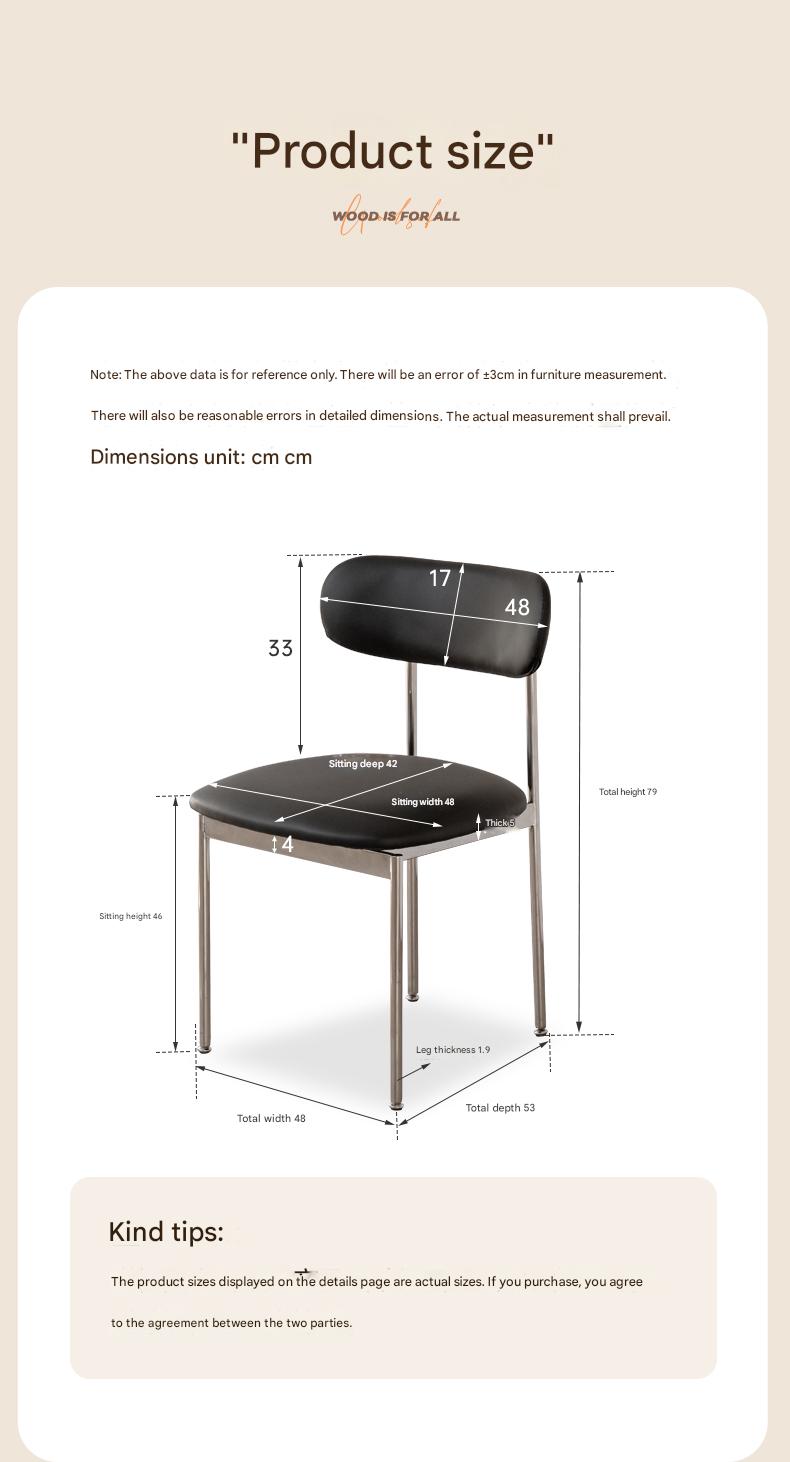 Iron Dining Chair Home Simple Soft Chair