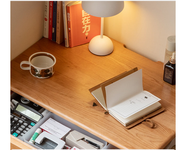 Cherry Solid Wood Desk With Drawers