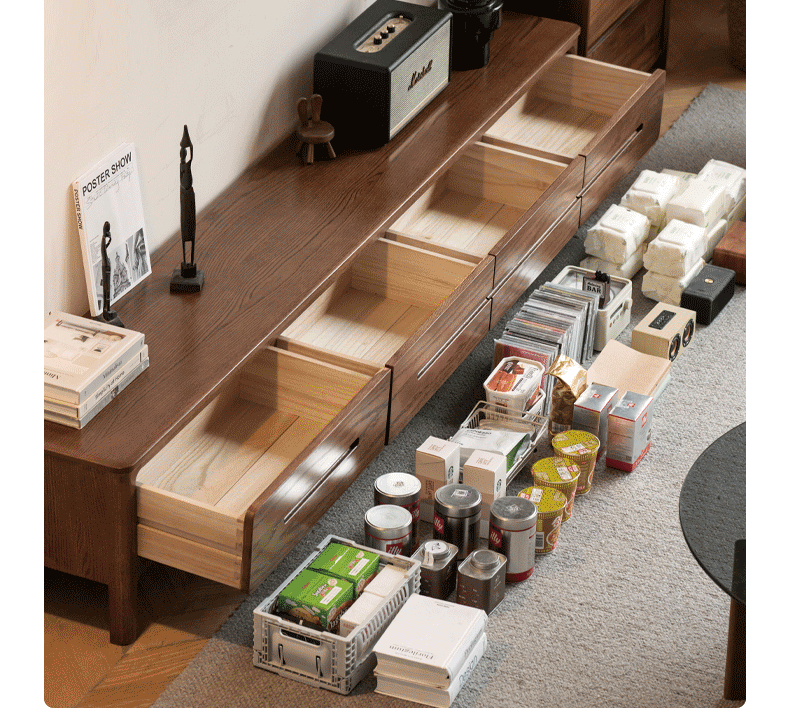 Oak Solid Wood Nordic TV Cabinet.