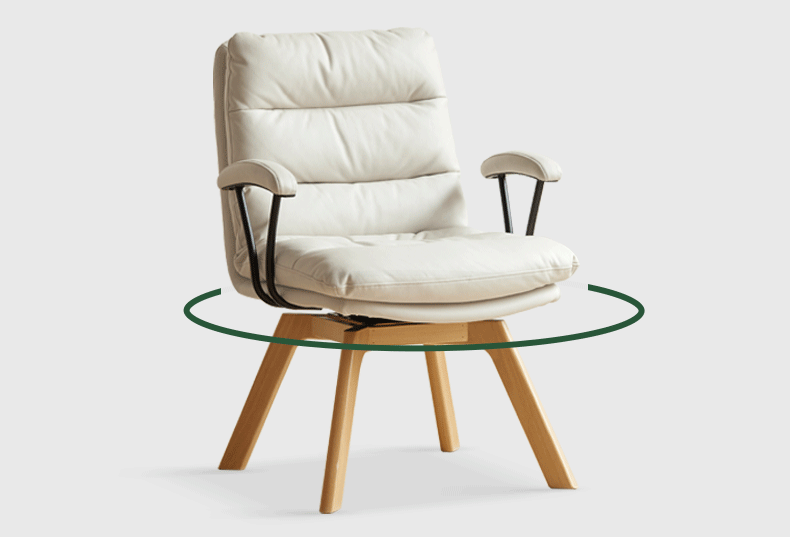 Beech Solid Wood Rotating Chair Technical Fabric.