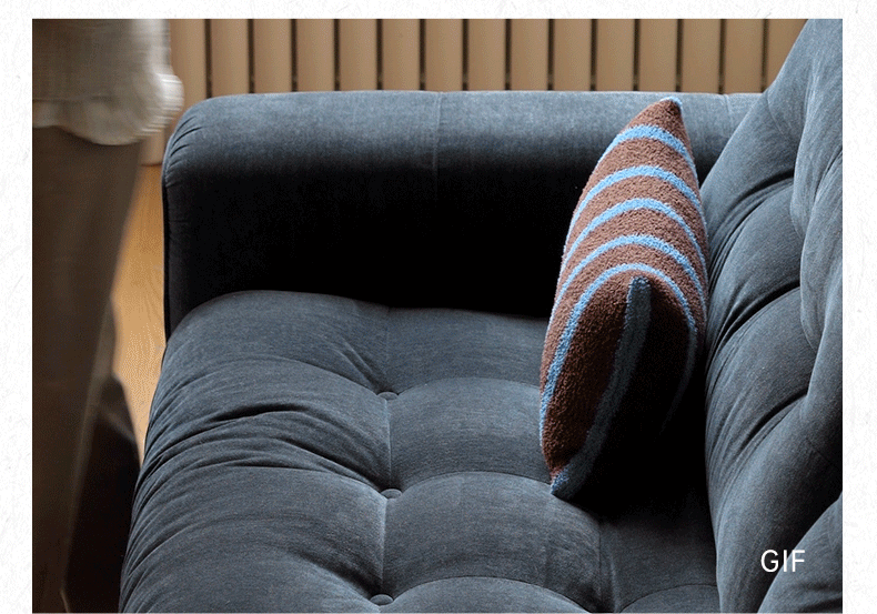 Fabric Chenille High Back Sofa Retro.
