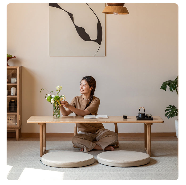 Ash Solid Wood Tatami Short Tea Table.