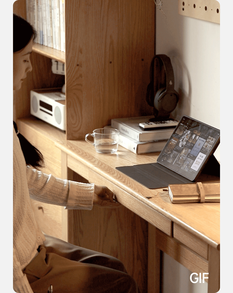 Oak, Poplar Solid Wood Long Office Desk