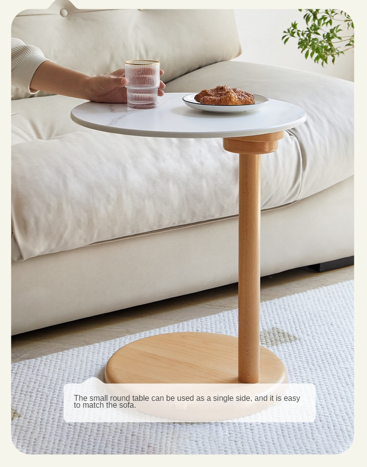 Beech Solid Wood Coffee Table Slate Side Table Combination