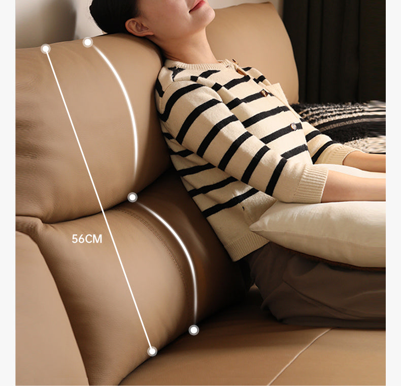 Leather Electric Head Layer Leather Adjustable Function Sofa.