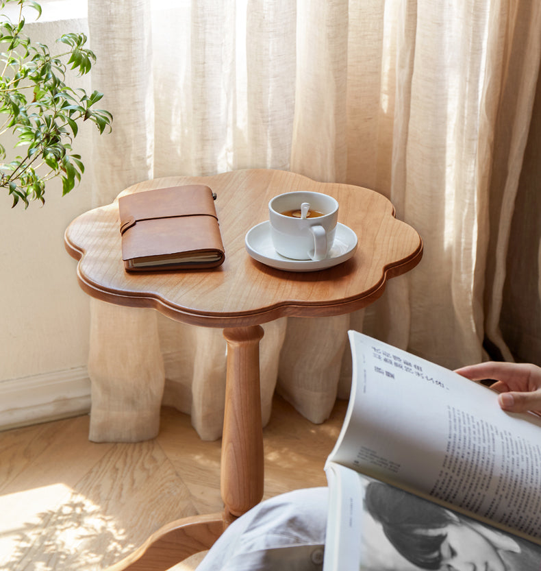 Cherry, Poplar Solid Wood Retro Side Table