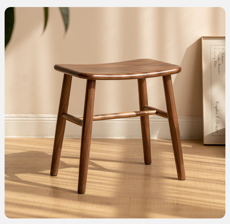 Black Walnut, Ash, Oak, Sandalwood Solid Wood Makeup Stool
