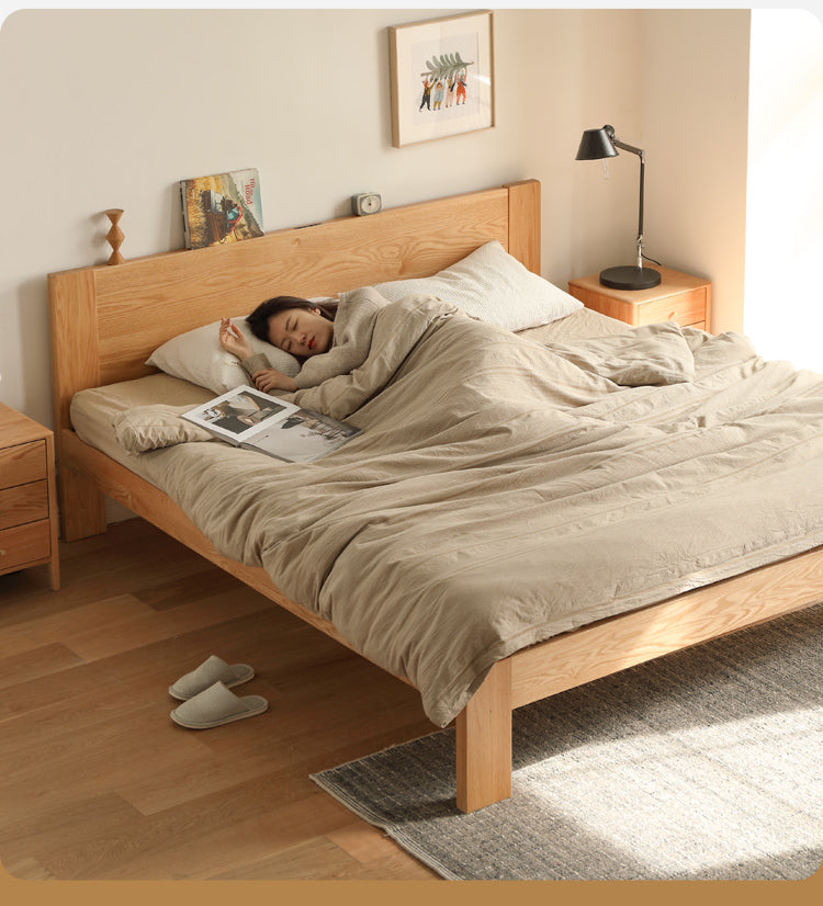 Oak, Rubberwood Solid Wood Bed - SPECIAL PRICE