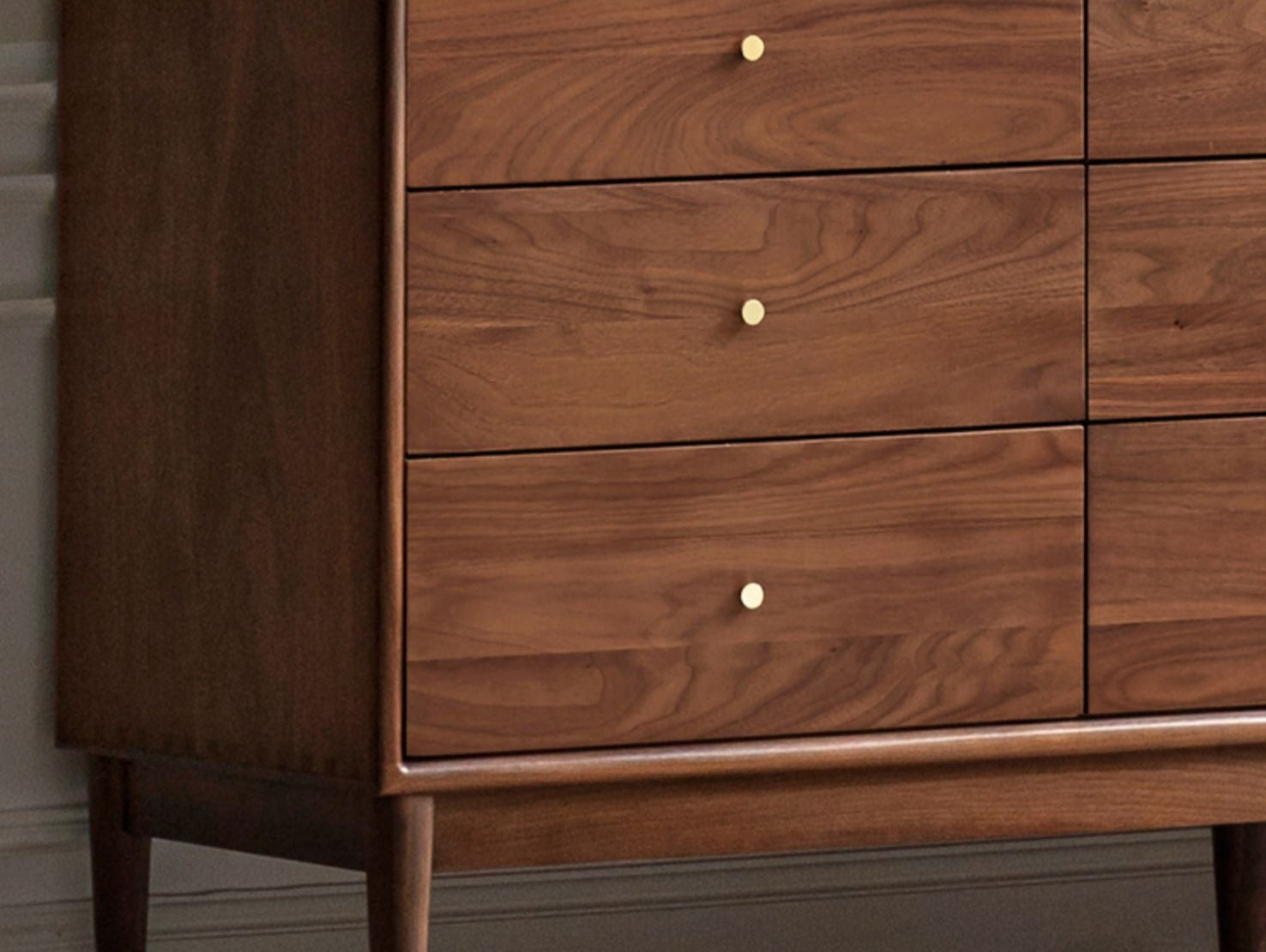 Black Walnut solid wood drawer, modern porch cabinet"