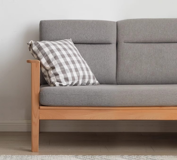 Beech Solid Wood Armchair Modern Minimalist)