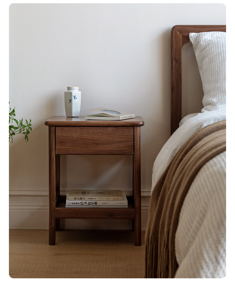 Black Walnut, Ash Bedside Storage Cabinet