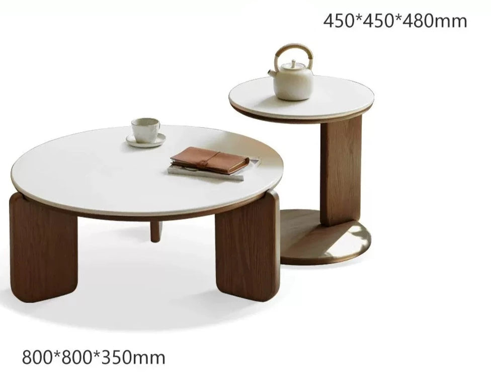 Slate coffee table Ash solid wood+