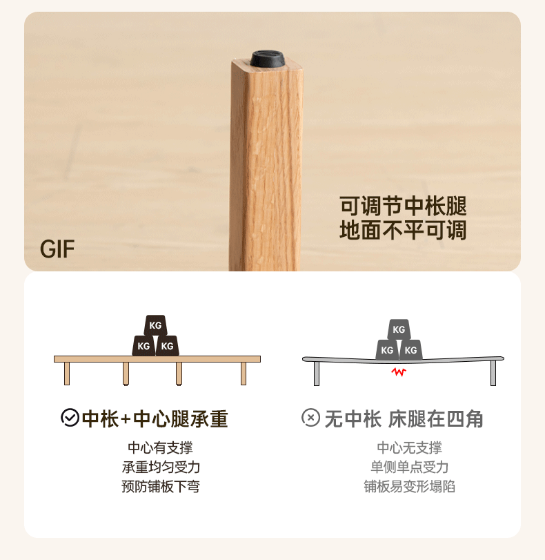 Oak, Ash Solid Wood Genuine Leather Soft Bed