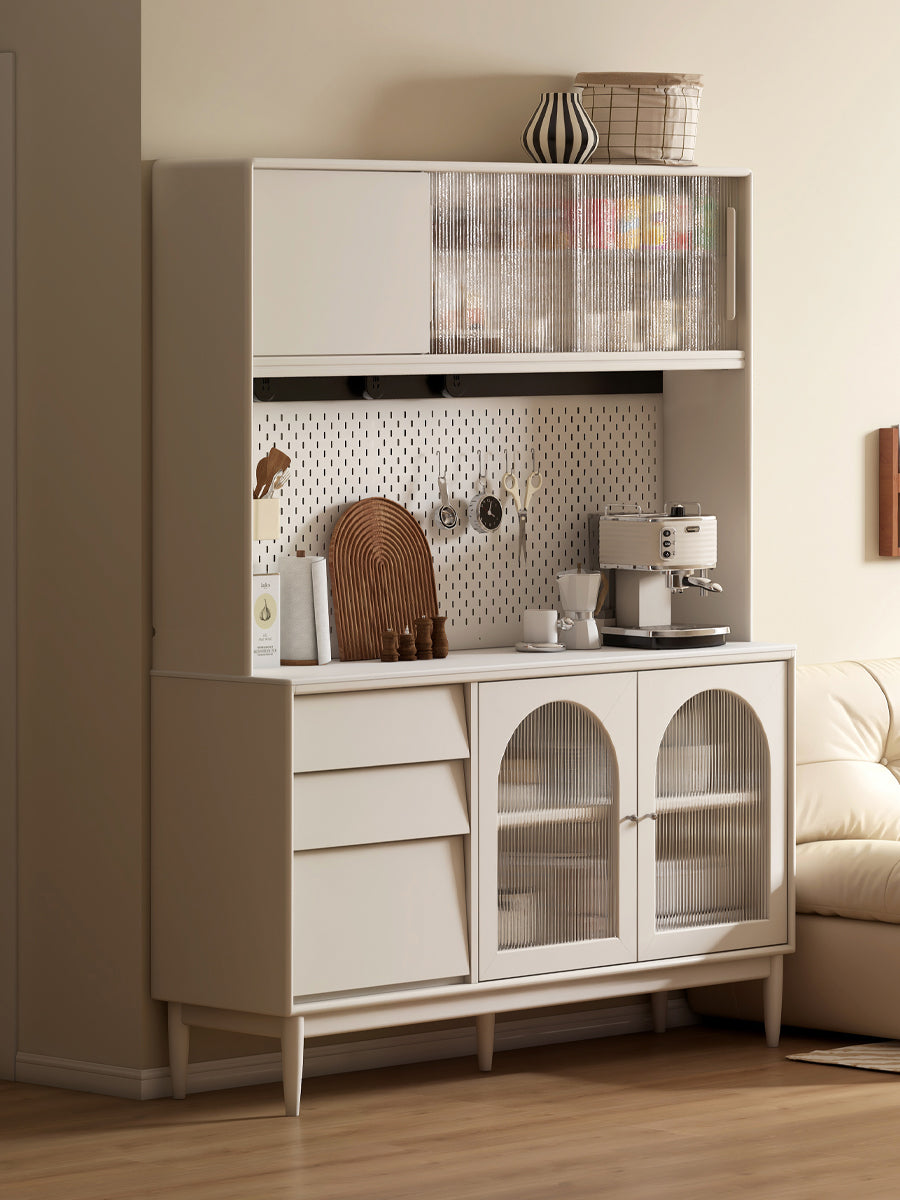 Poplar Solid Wood, Solid Rubberwood Sideboard, Buffet Cabinet