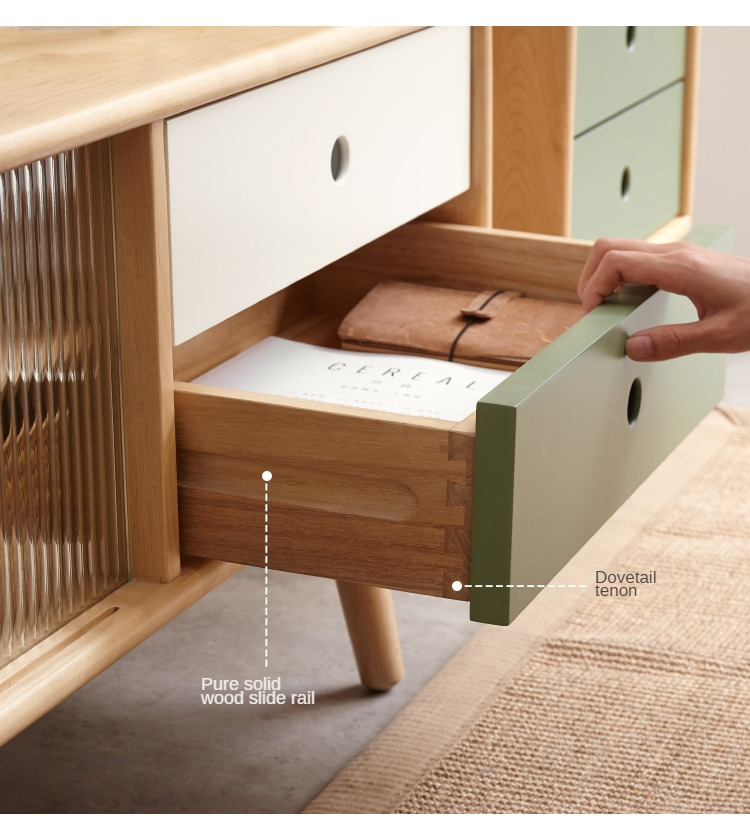 Beech Solid Wood TV Cabinet Forest-Style.