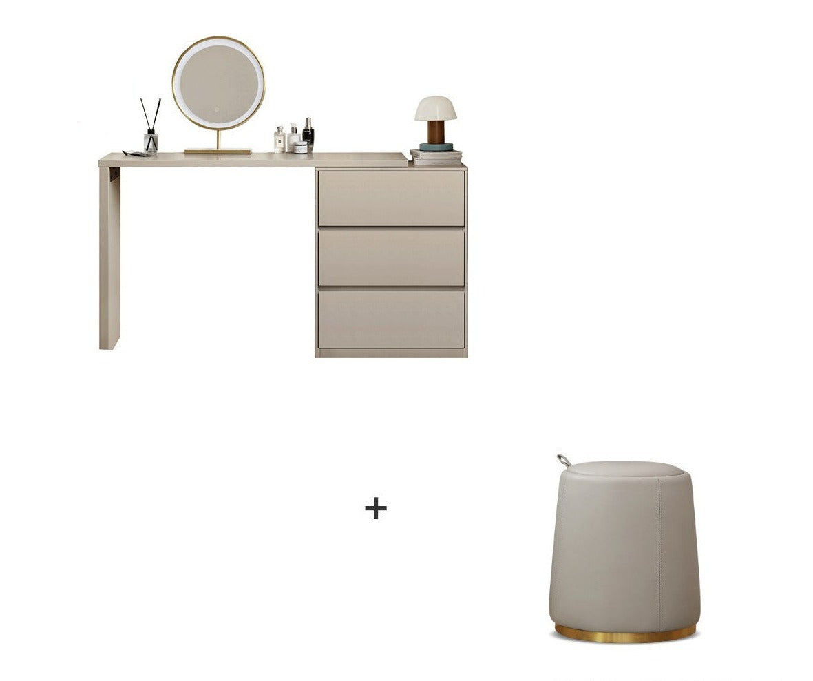 Poplar, Oak Solid Wood Telescopic Dressing Table Three Drawers.