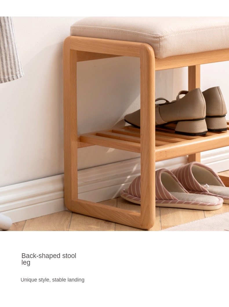 Beech Solid Wood Shoe Changing Stool