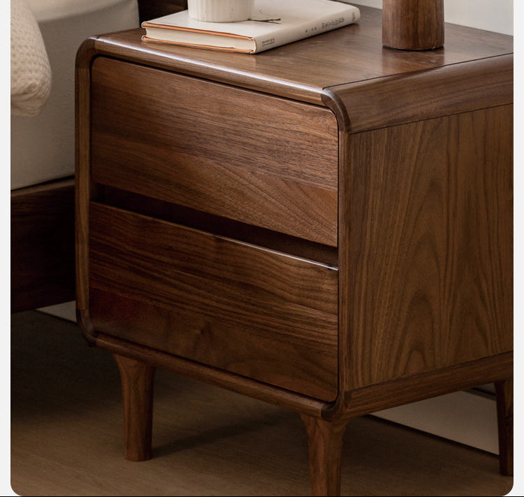 Black Walnut, Catalpa, Sandalwood Solid Wood Minimalist Nightstand